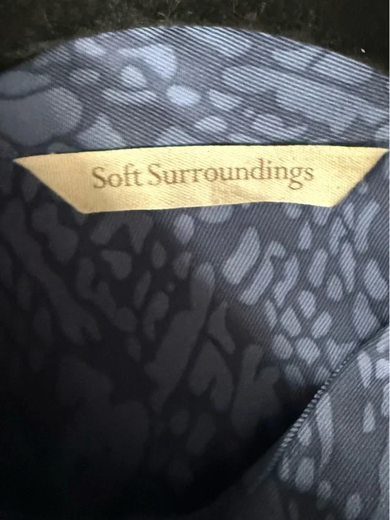 Soft Surroundings Irina Blue Python Snakeskin Shirt Dress Midi Button Front, M - Picture 7 of 14